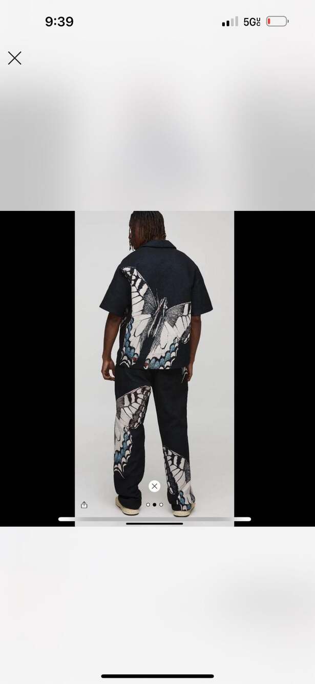 Butterfly Print Matching Shirt and Pants Set